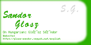 sandor glosz business card
